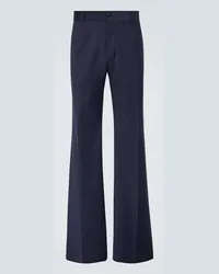 Dolce & Gabbana Pantaloni flared in misto lana Blu