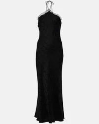 Stella McCartney Abito midi in pizzo jacquard Nero