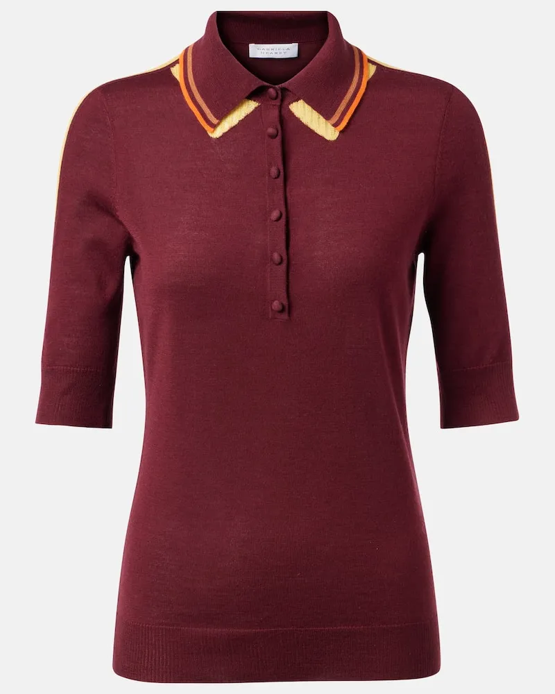 Gabriela Hearst Polo Wendelyn in cashmere e seta Borgogna