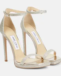 Jimmy Choo Sandali Alva 120 in pelle Argento