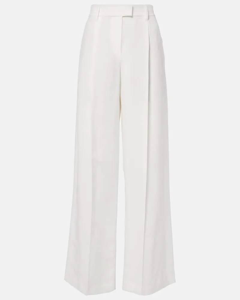 Brunello Cucinelli Pantaloni a gamba larga in twill Bianco