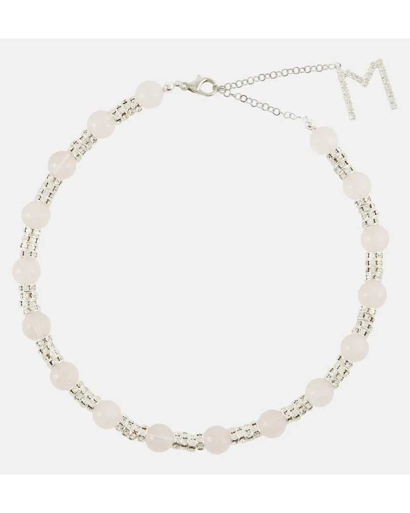 Magda Butrym Collana con quarzo rosa e perle bijoux Rosa