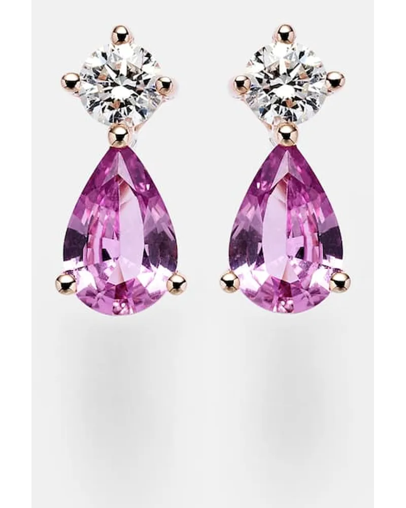 ANITA KO Orecchini in oro rosa 18kt con zaffiri e diamanti Rosa