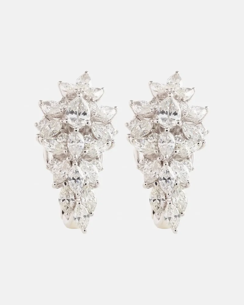 YEPREM Orecchini in oro bianco 18kt con diamanti Argento
