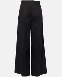 Max Mara Pantaloni a gamba larga Cassia in popeline Nero