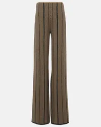 Joseph Pantaloni regular in lana jacquard Marrone