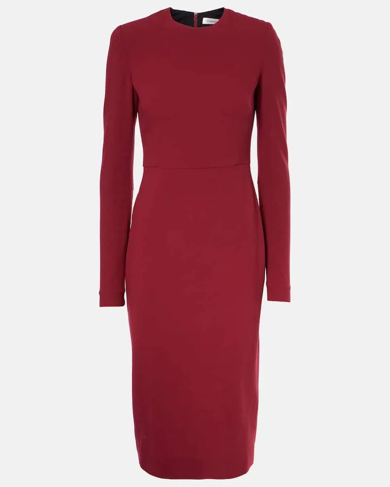 Victoria Beckham Abito midi in crÃªpe di misto lana Rosso