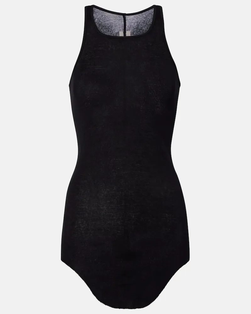 Rick Owens Top in cotone a coste Nero