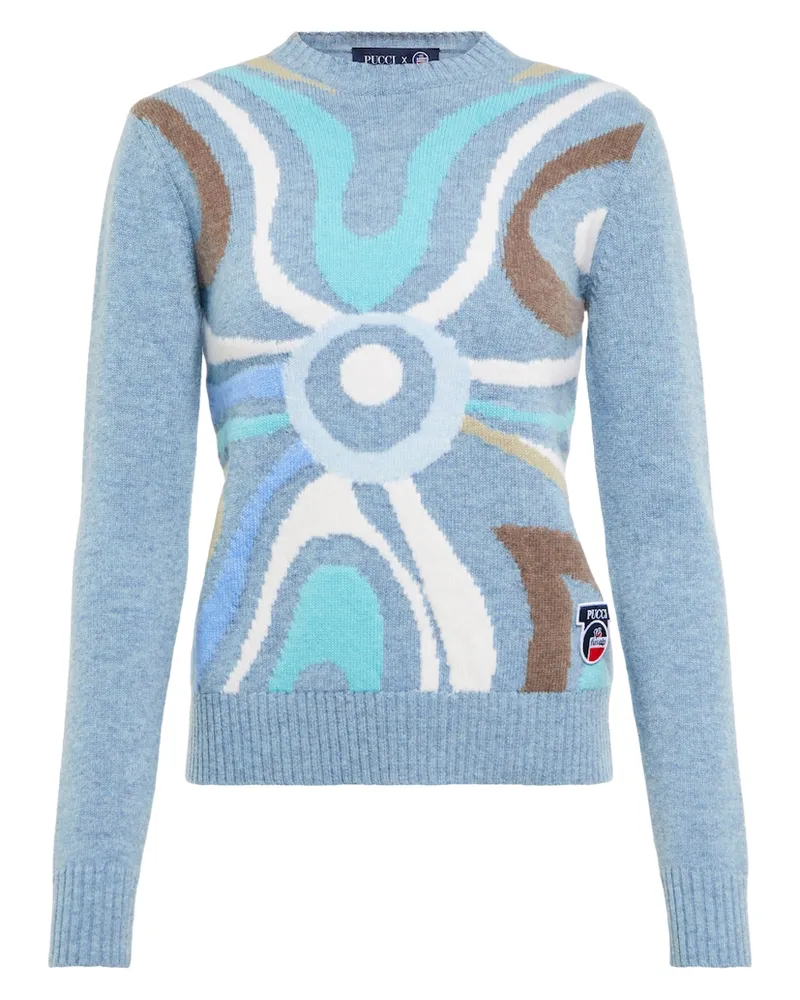 Emilio Pucci x Fusalp - Pullover Marmo in lana Blu