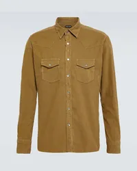 Tom Ford Camicia in velluto a coste Marrone