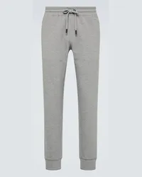 Dolce & Gabbana Pantaloni sportivi in misto cotone Grigio