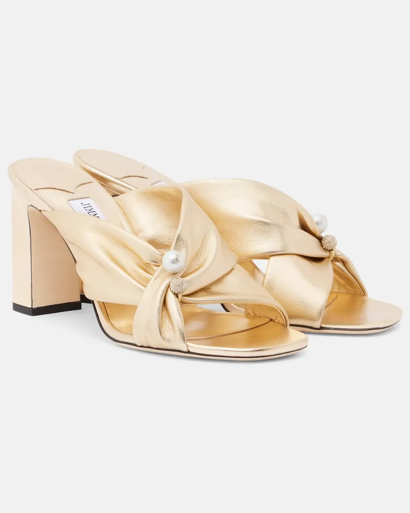 Jimmy Choo Mules Rafi in pelle metallizzata Oro