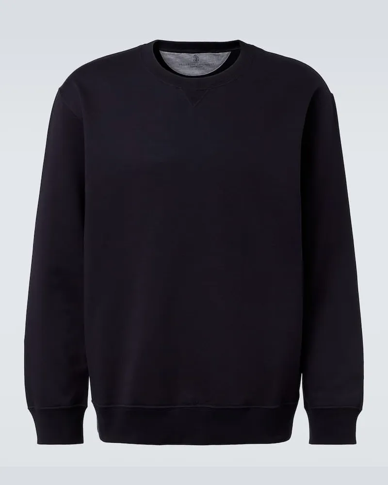 Brunello Cucinelli Felpa in misto cotone Blu
