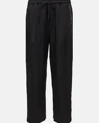 Saint Laurent Pantaloni sportivi in crêpe di raso Nero