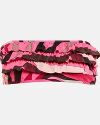 Emilio Pucci Top bikini Marmo con balze Multicolore