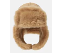 Cappello Alaskan in pelle con shearling