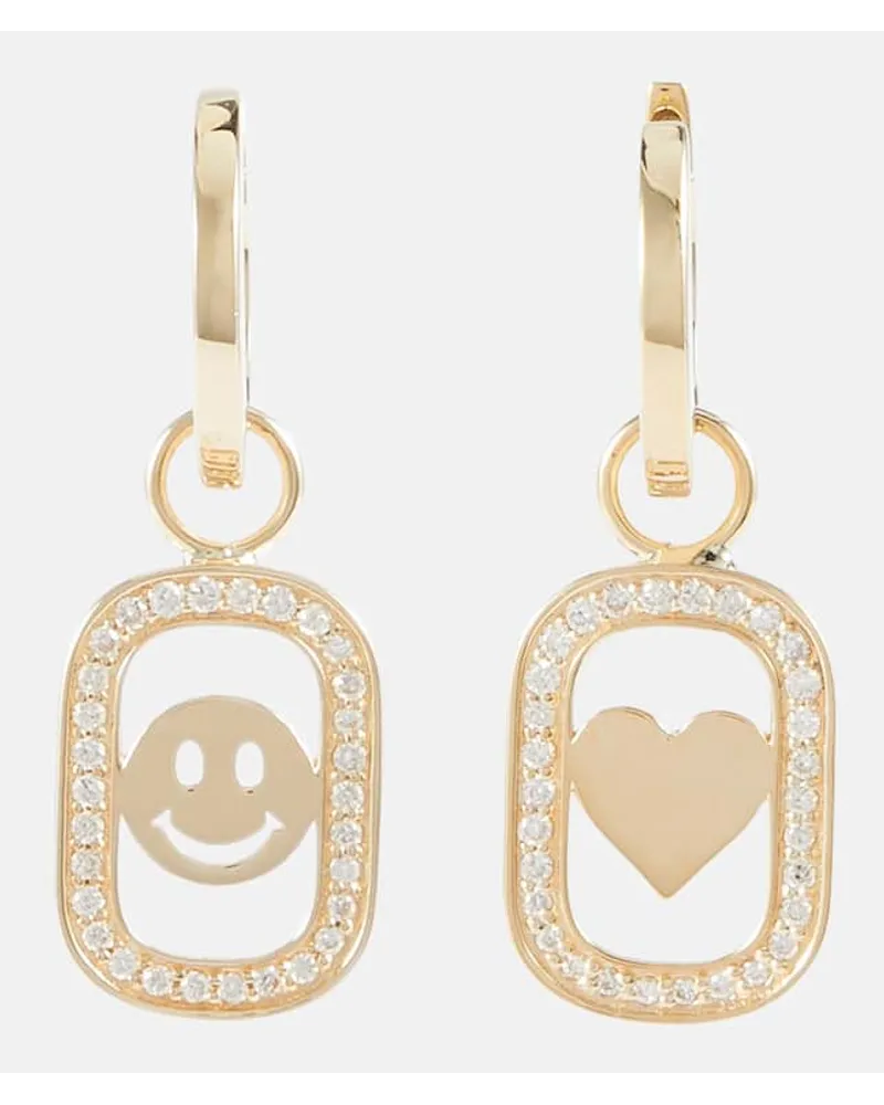 Sydney Evan Orecchini pendenti Open Icon in oro 14kt con diamanti Oro