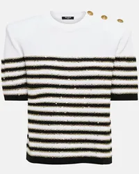 Balmain Top a righe con decorazioni Multicolore