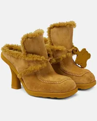 Burberry Mules EKD in suede e shearling Giallo