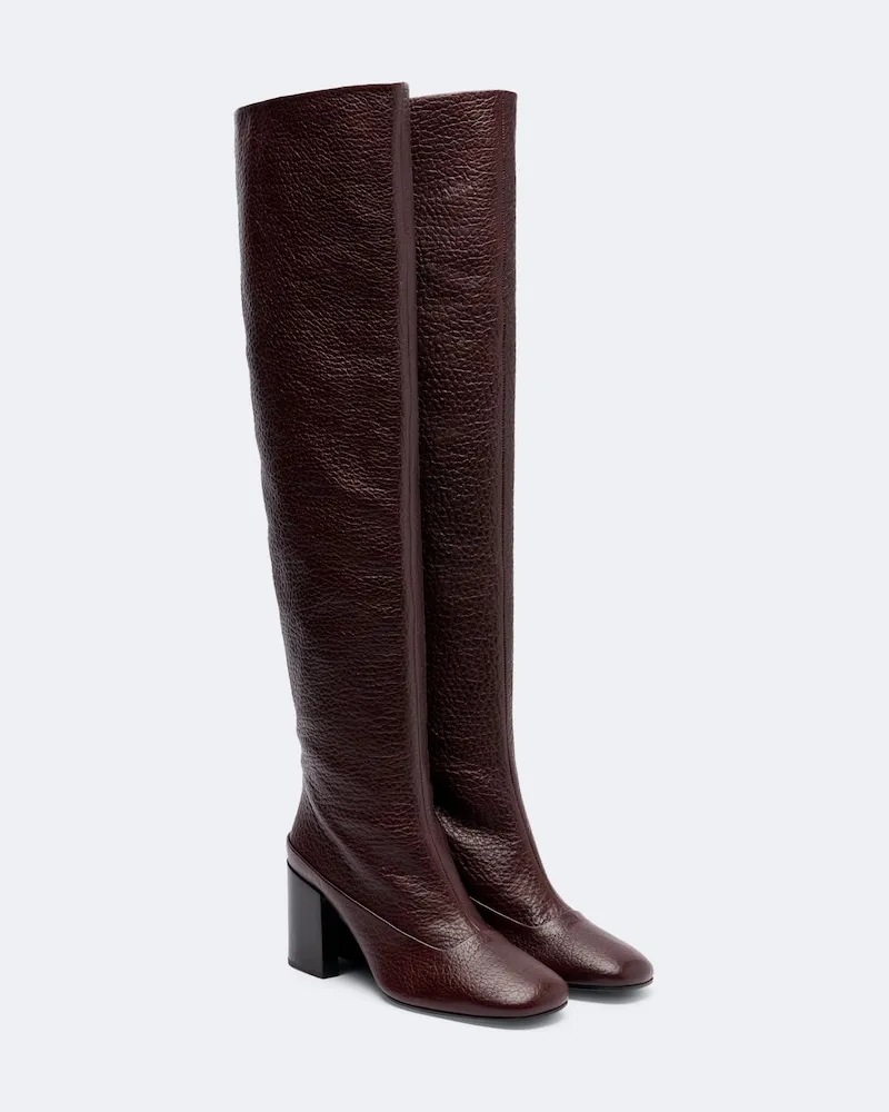 Dries van Noten Stivali in pelle Borgogna
