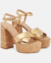 Gianvito Rossi Sandali Bebe in pelle con plateau Oro