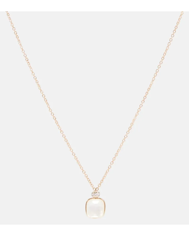 Pomellato Collana Nudo in oro rosa e bianco 18kt con topazio, madreperla e diamanti Bianco