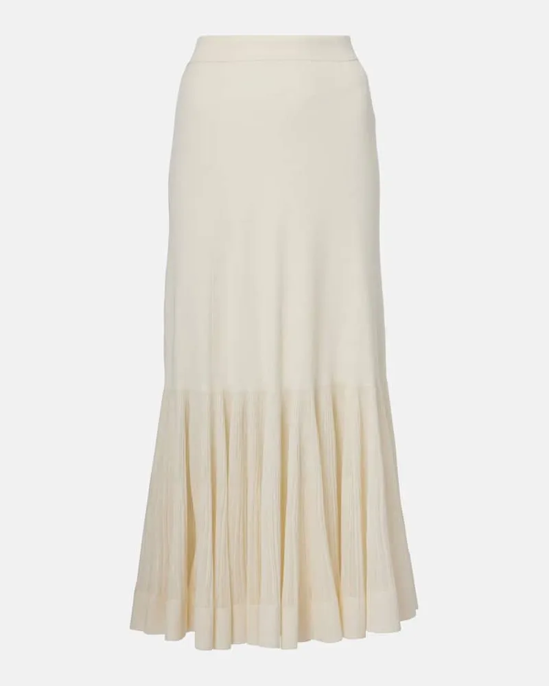 Zimmermann Gonna midi Illuminate in maglia a coste Bianco