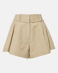 Paco Rabanne Shorts in misto cotone a vita alta Beige