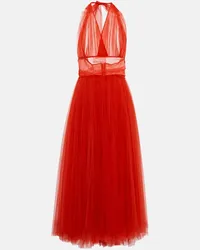 Dolce & Gabbana Abito midi in tull Rosso