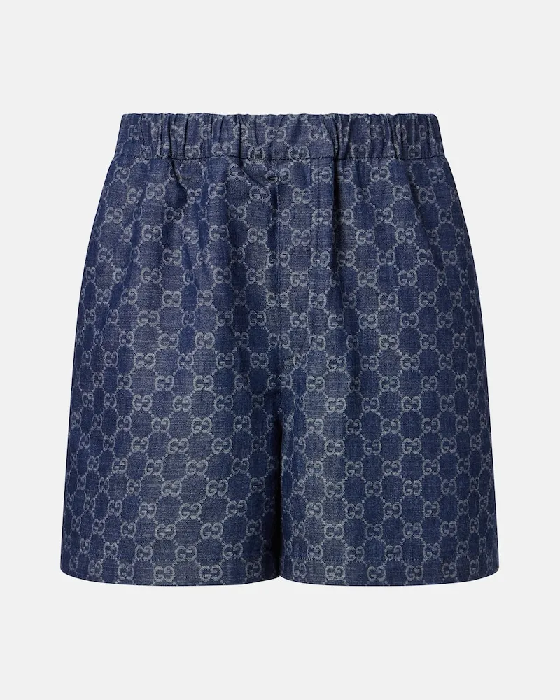 Gucci Shorts di jeans GG Blu