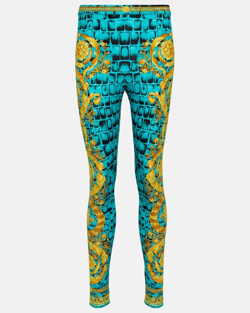 Versace Leggings Regalia Baroque in jersey Multicolore