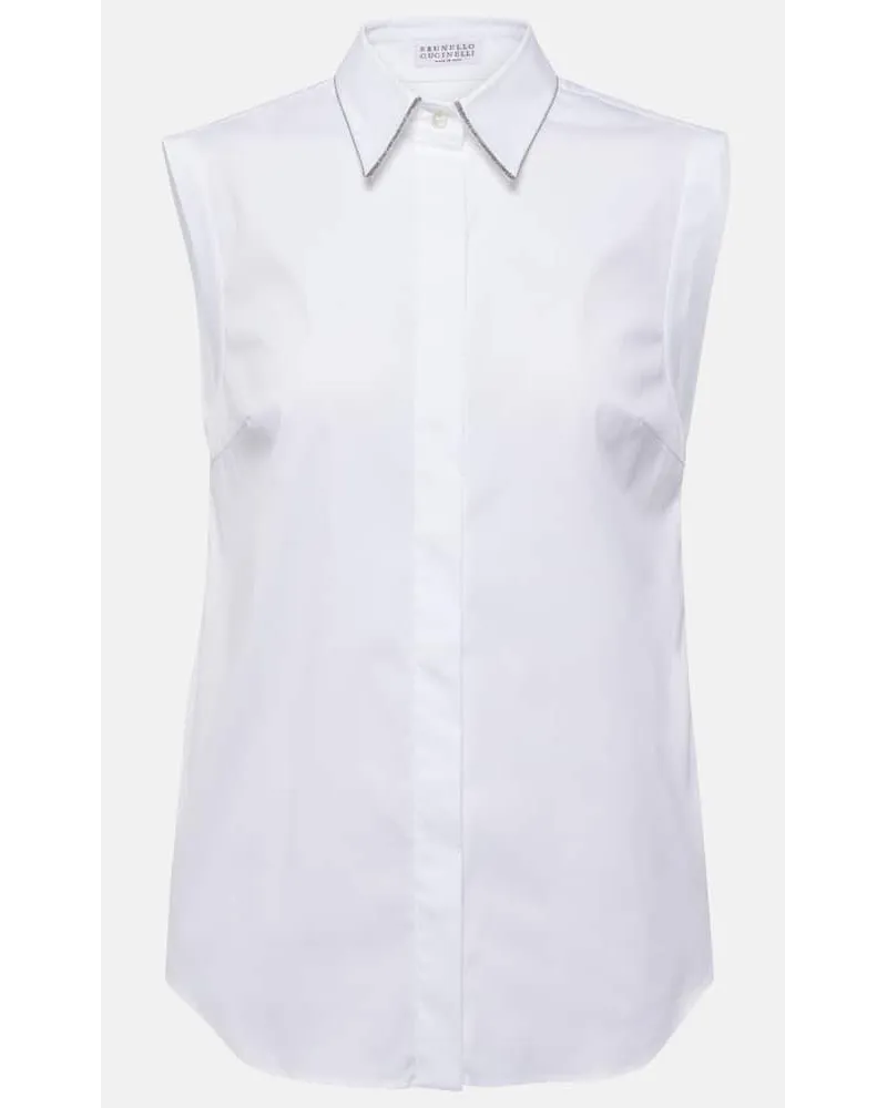 Brunello Cucinelli Camicia in misto cotone Bianco