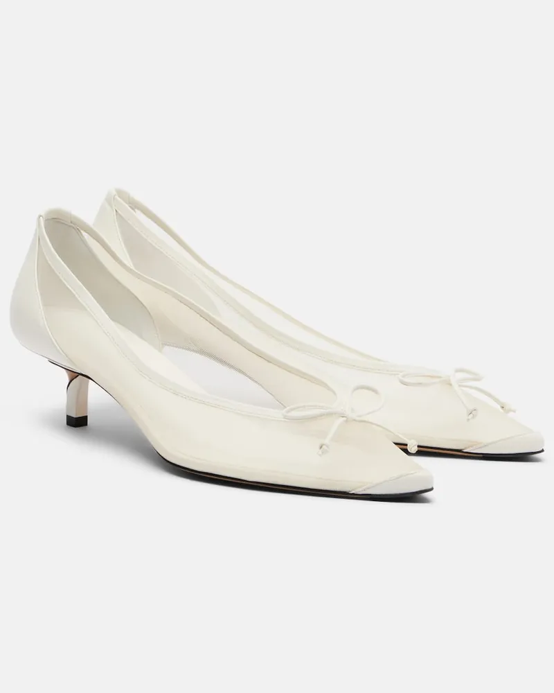 Jacquemus Pumps Tourni in mesh con pelle Bianco