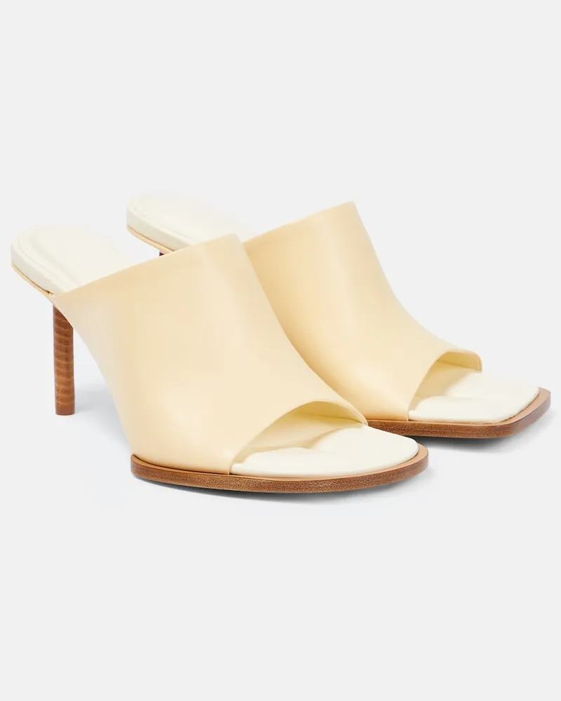 Jacquemus Les Mules CarrÃ©s Ronds in pelle Bianco