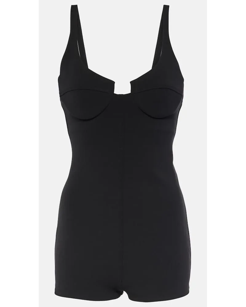 Magda Butrym Jumpsuit corta in misto lana Nero