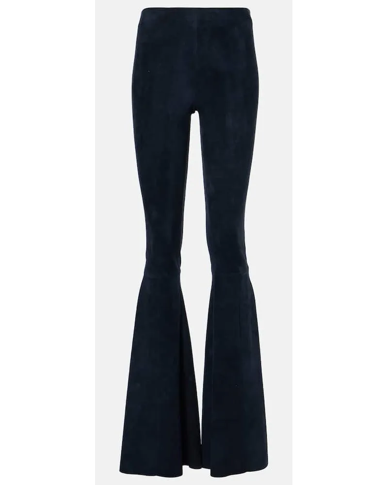 Stouls Pantaloni bootcut Cherilyn in suede Blu