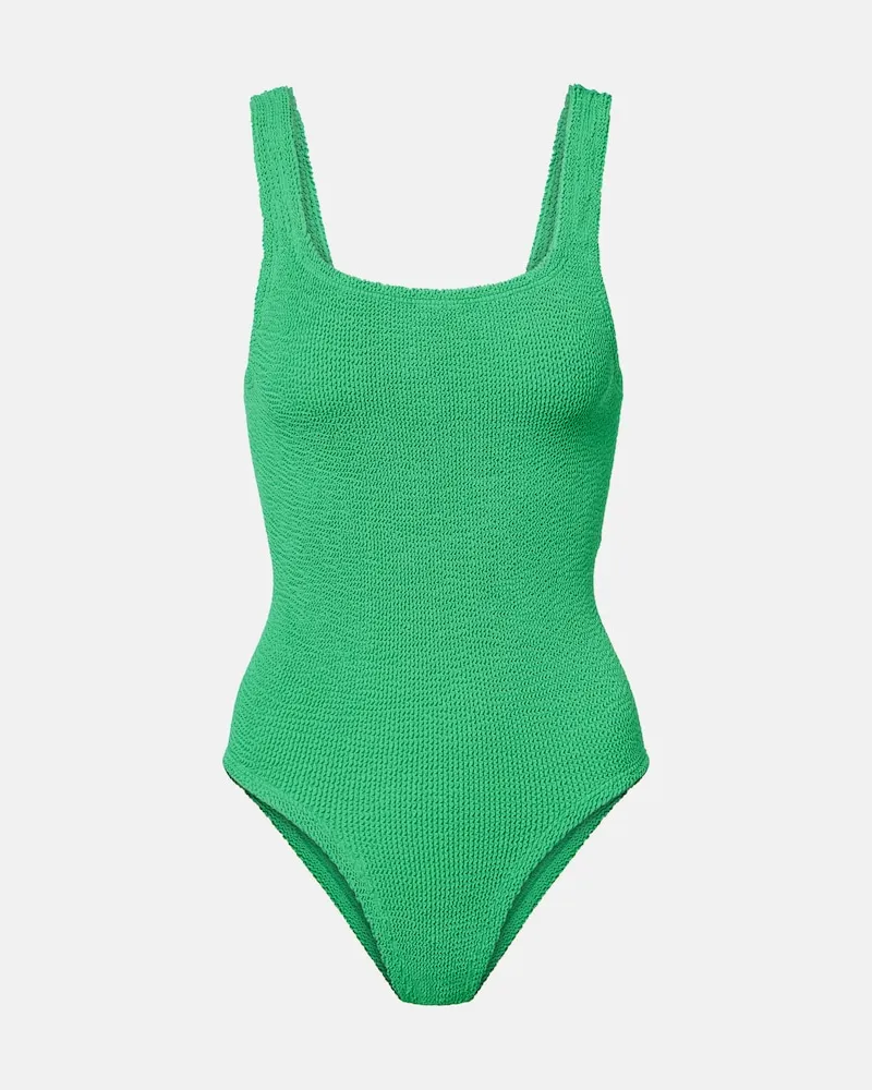 Hunza G Costume intero Coverage Square Neck Verde