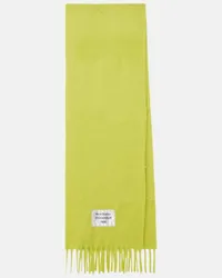 Acne Studios Sciarpa in misto lana con logo Verde