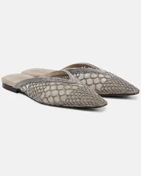 Brunello Cucinelli Mules in mesh Grigio