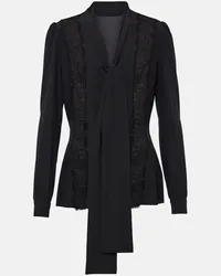 Dolce & Gabbana Blusa in misto seta con pizzo Nero