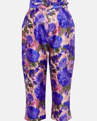 Zimmermann Pantaloni cropped High Tide a vita alta Multicolore