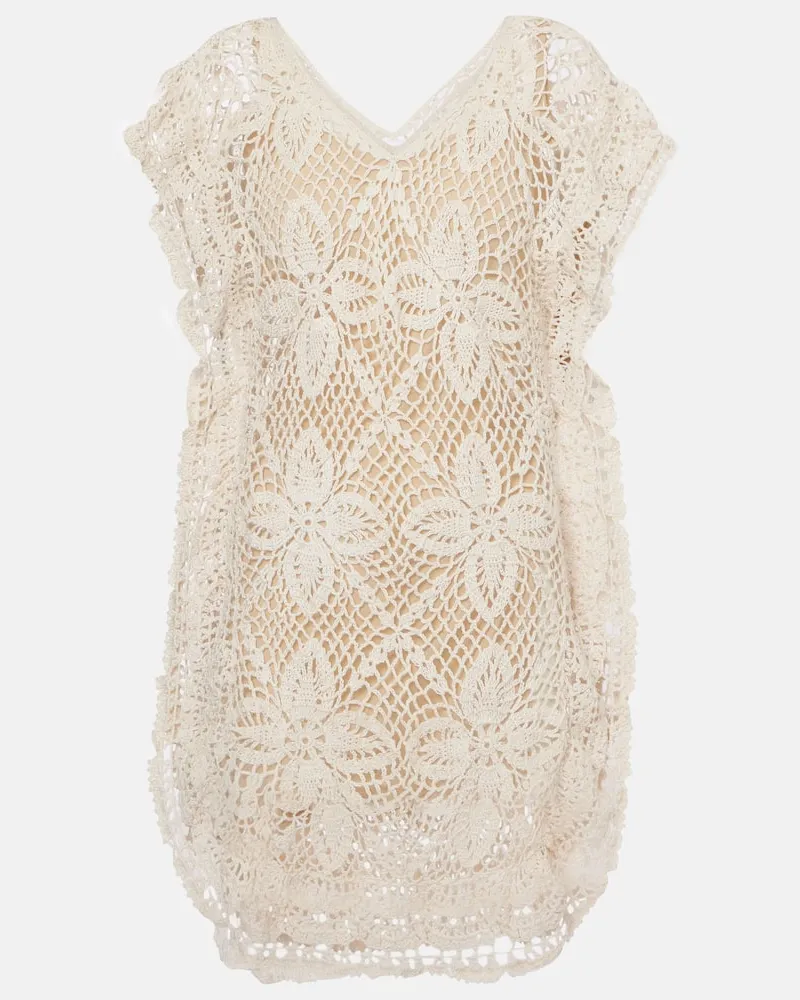 Anna Kosturova Copricostume in crochet di cotone Beige