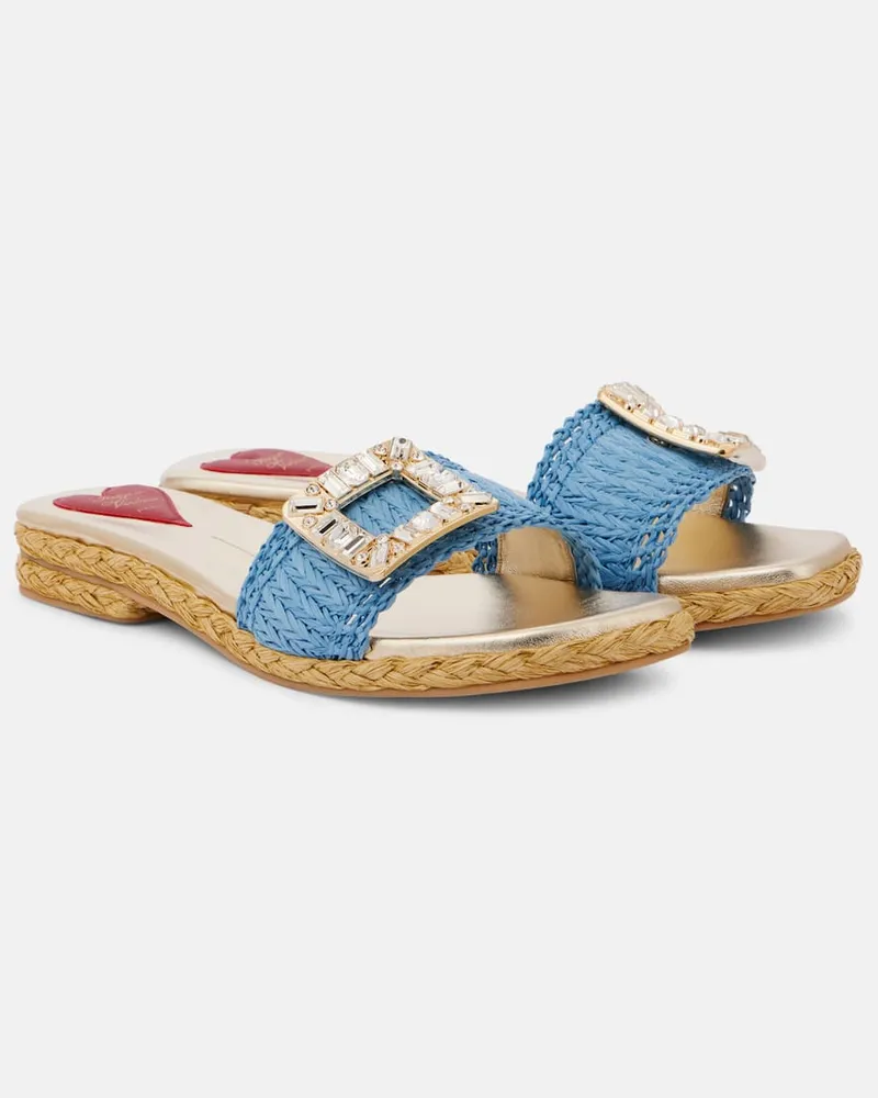 Roger Vivier Sandali Espa in rafia Blu