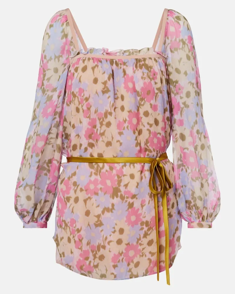 Valentino Garavani Blusa in georgette di seta floreale Multicolore