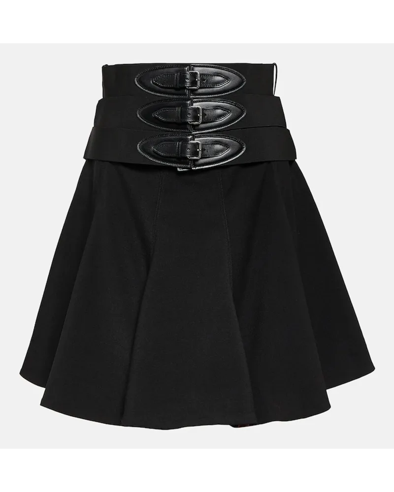 Alaïa AlaÃ¯a Minigonna in lana con cintura Nero