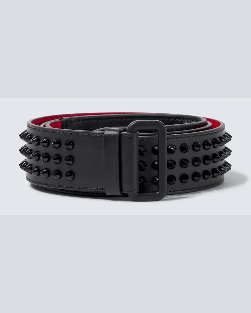 Christian Louboutin Cintura Loubi in pelle con borchie Nero