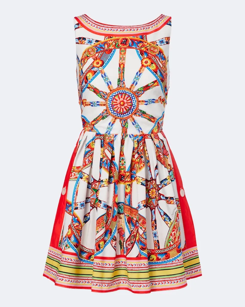 Dolce & Gabbana Abito corto Caretto in cotone Multicolore