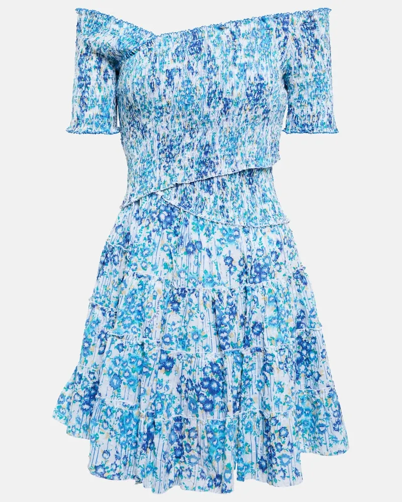 Poupette St Barth Miniabito Soledad in cotone Blu