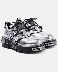 Paco Rabanne x New Rock - Sneakers in pelle metallizzata Argento