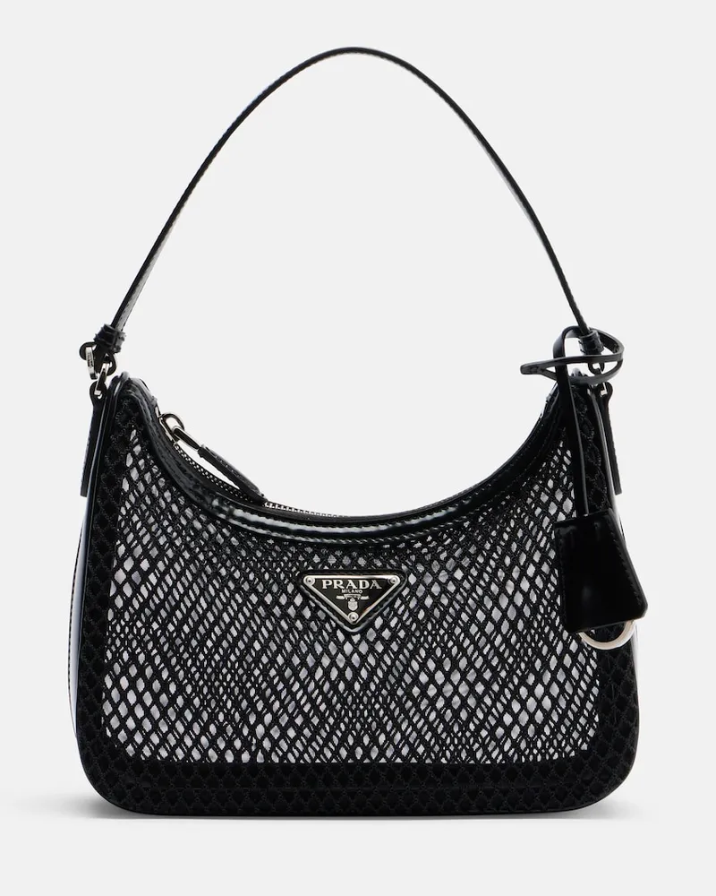 Prada Borsa Prada Re-Edition 2005 Mini in mesh Nero
